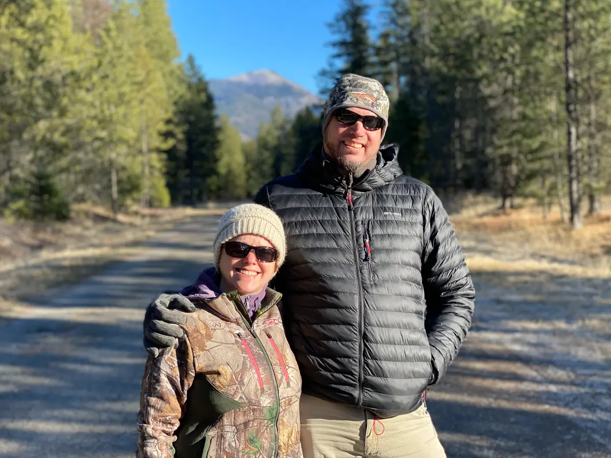 Jen Lenz hiking among North Idaho mountains and forest