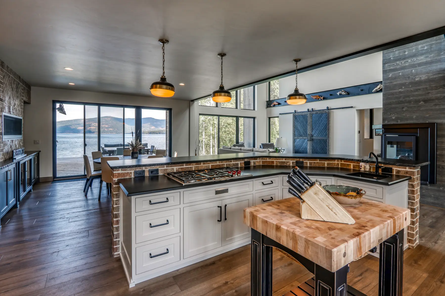 North Idaho home surrounded by forest and mountain scenery